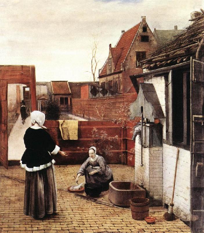 Woman and Maid in a Courtyard st, HOOCH, Pieter de